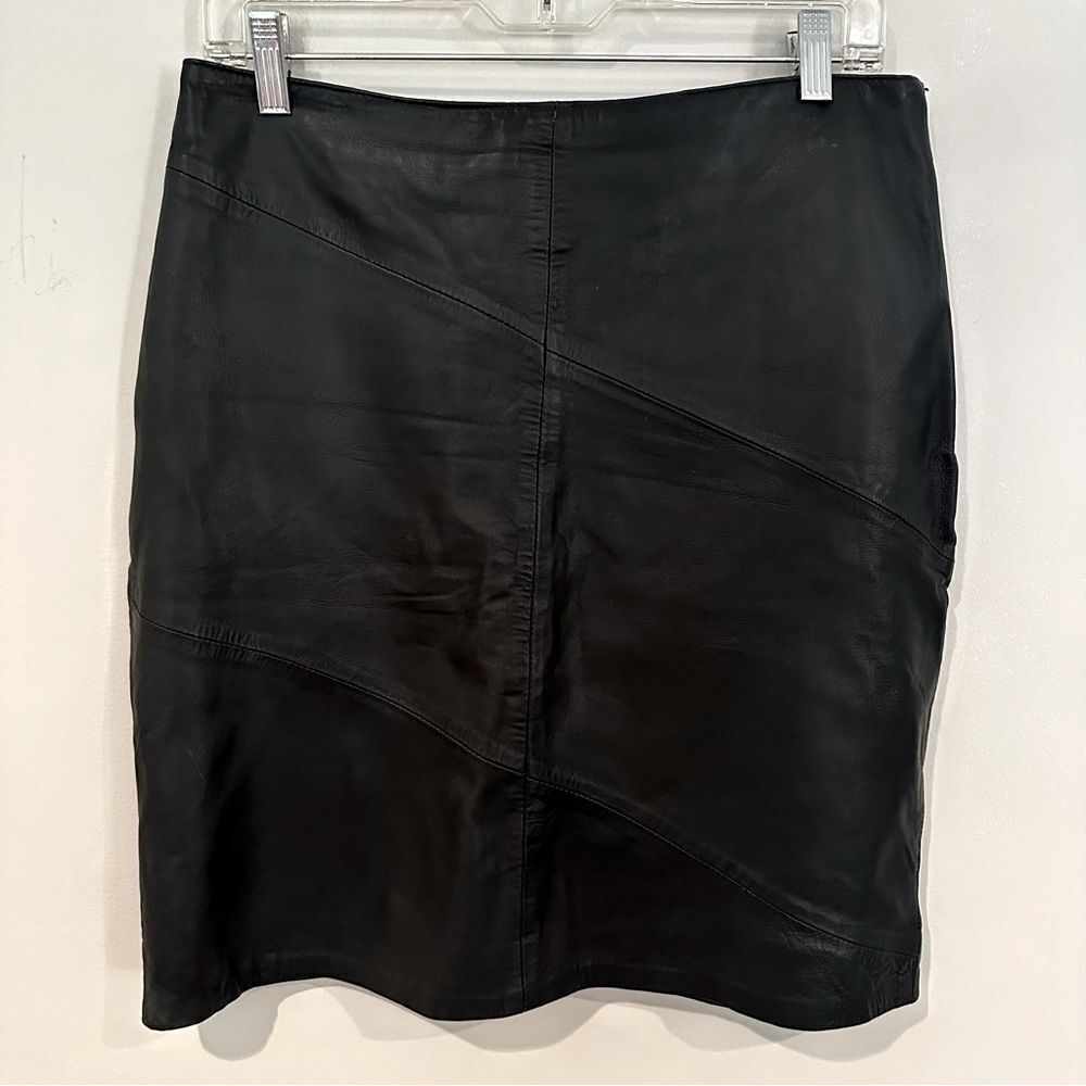 Style & Co Collection Leather Pencil Skirt Women's Size 8 Side Zip Lined‎